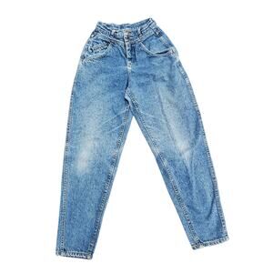 Vintage Lee Mom Jeans Double Button Fly Tapered Leg High Waisted Sz 5 Med